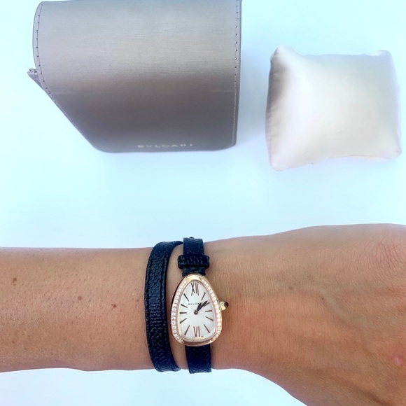 Rare Bulgari Serpenti Rose Gold and Diamond Watch - Picture 4 of 16